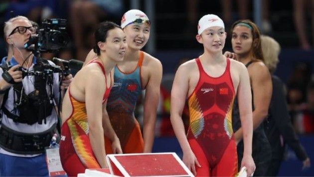 🥉摘得铜牌！中国女子4×200米自由泳接力获得第三名