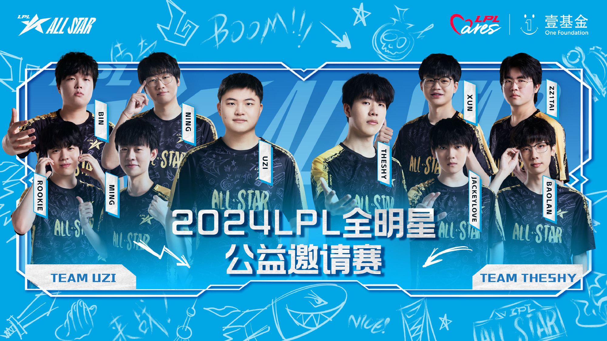 流量最大的一集！LPL官方公布2024全明星邀请赛阵容：UZI大战TheShy